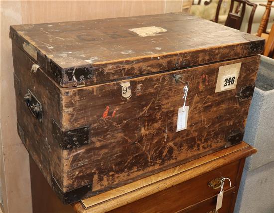 A Victorian pine silver chest W.65cm